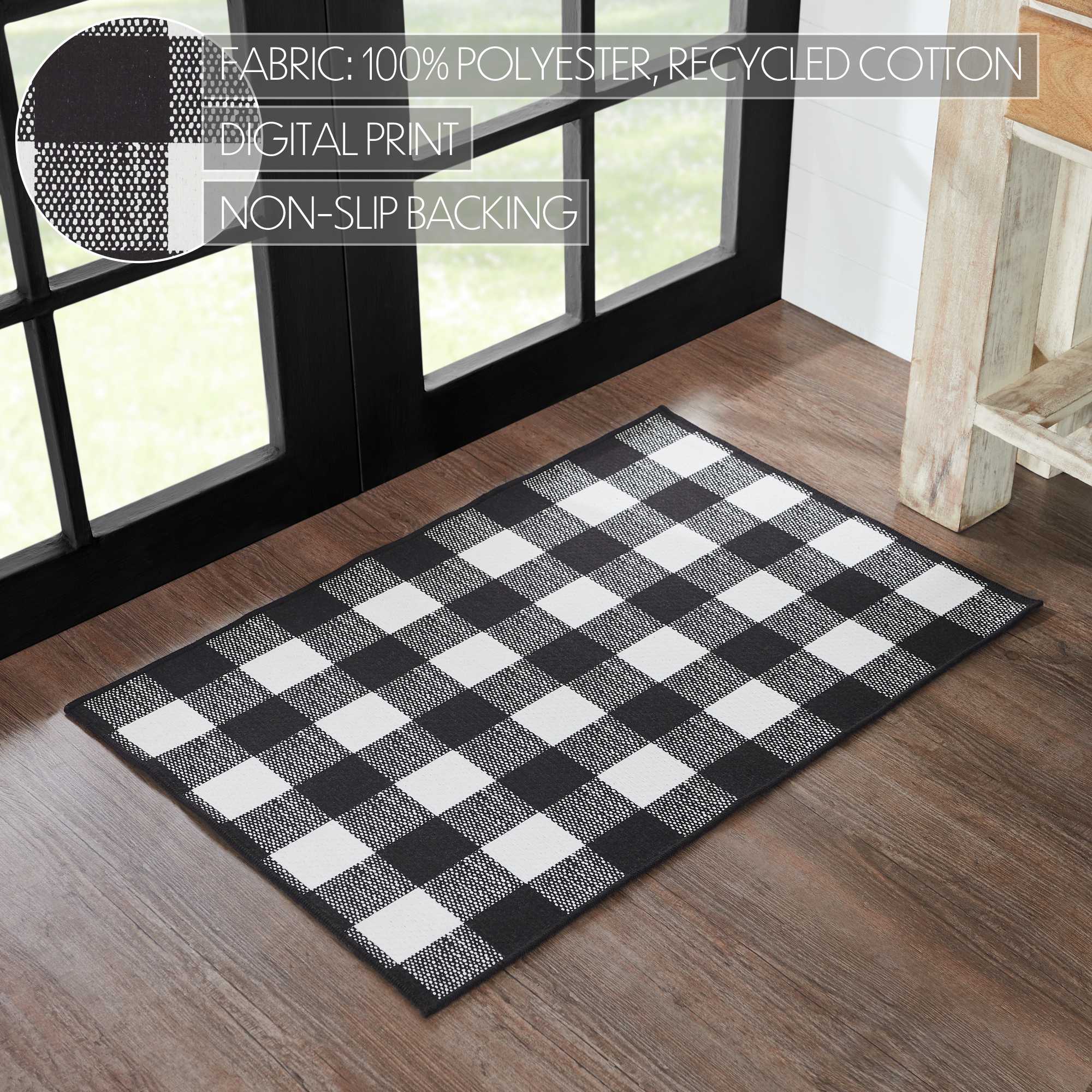 Annie Buffalo Check Black Polyester Rug Rect 24x36 – VHC Brands