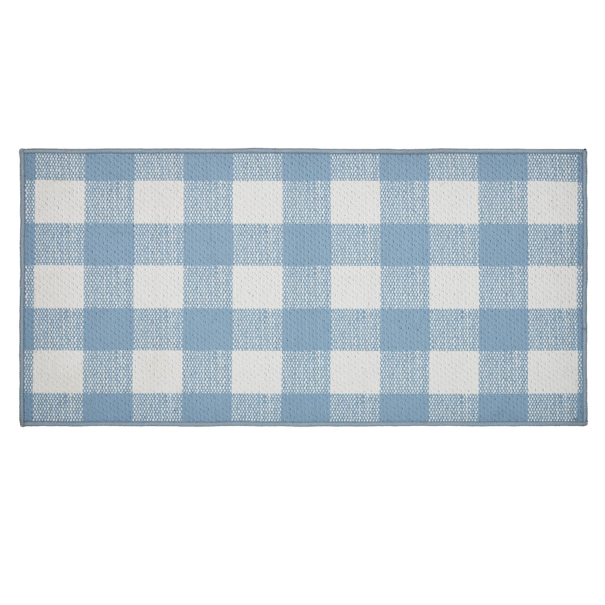 VHC Brands Annie Buffalo Check Dusk Blue 2 Piece Rug Set, 17x36 and 17x48