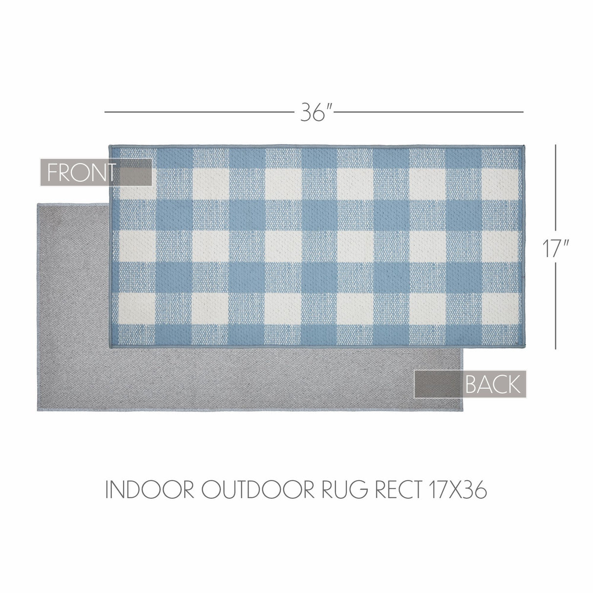 VHC Brands Annie Buffalo Check Dusk Blue 2 Piece Rug Set, 17x36 and 17x48