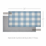 VHC Brands Annie Buffalo Check Dusk Blue 2 Piece Rug Set, 17x36 and 17x48