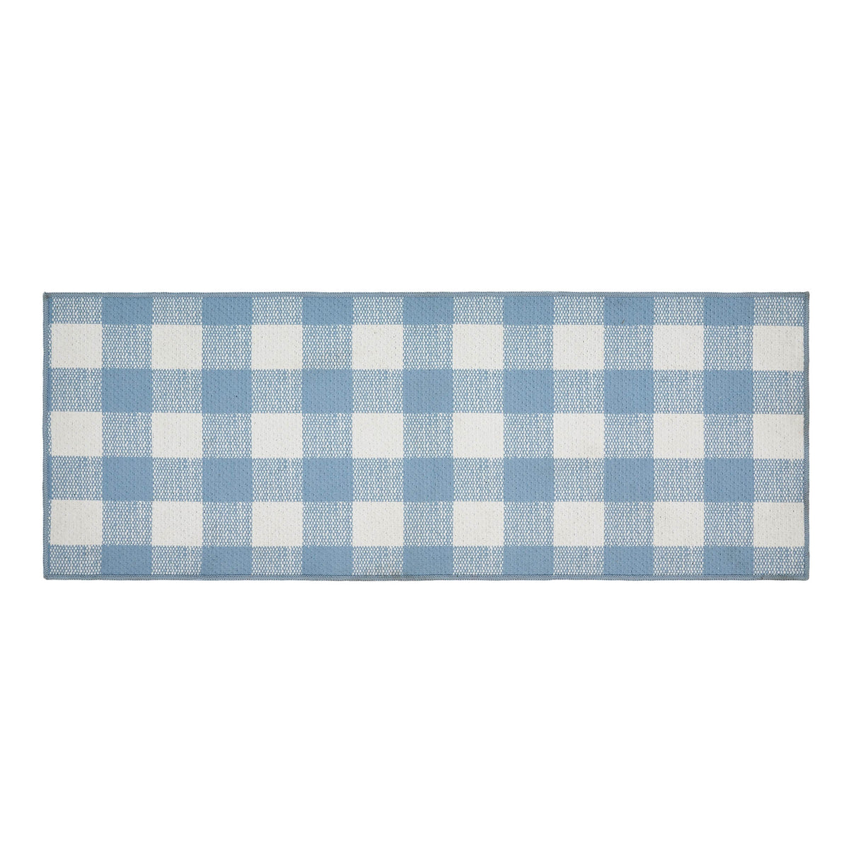 Large Check Blue Rug Annie Buffalo Check Blue Polyester Rug Rect 17x48 – VHC Brands Home Decor
