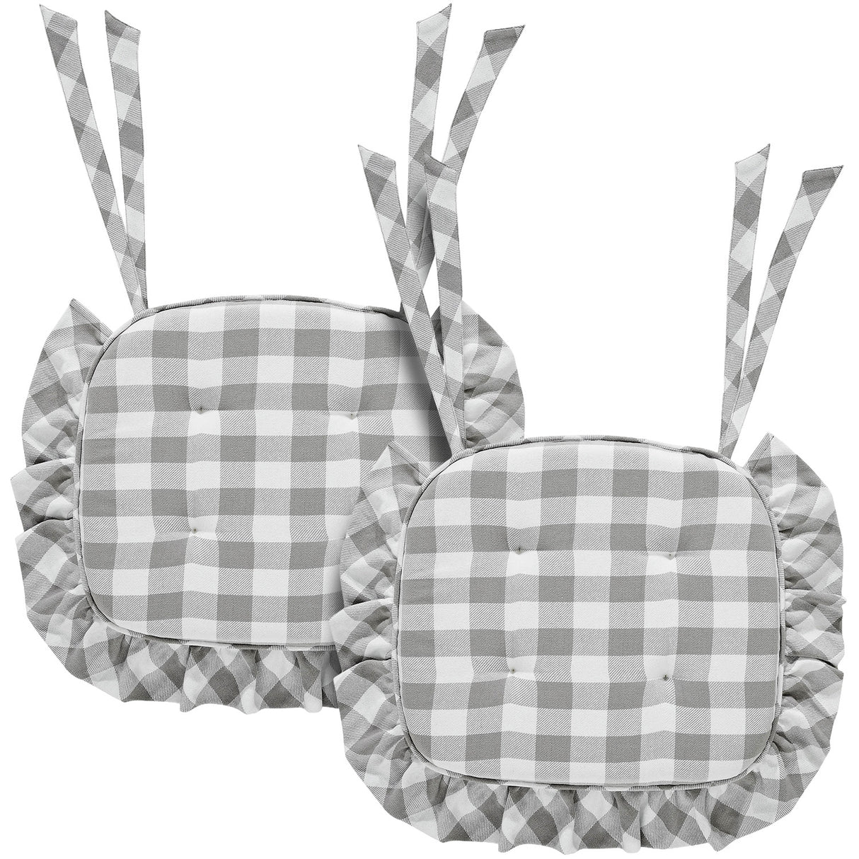 Annie Buffalo Check Ruffled Chair Pad 16.5x18