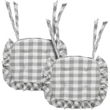 Annie Buffalo Check Ruffled Chair Pad 16.5x18