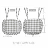 Annie Buffalo Check Ruffled Chair Pad 16.5x18