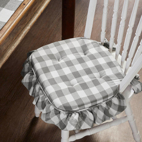 84725-Annie-Buffalo-Check-Grey-Ruffled-Chair-Pad-16.5x18-image-1