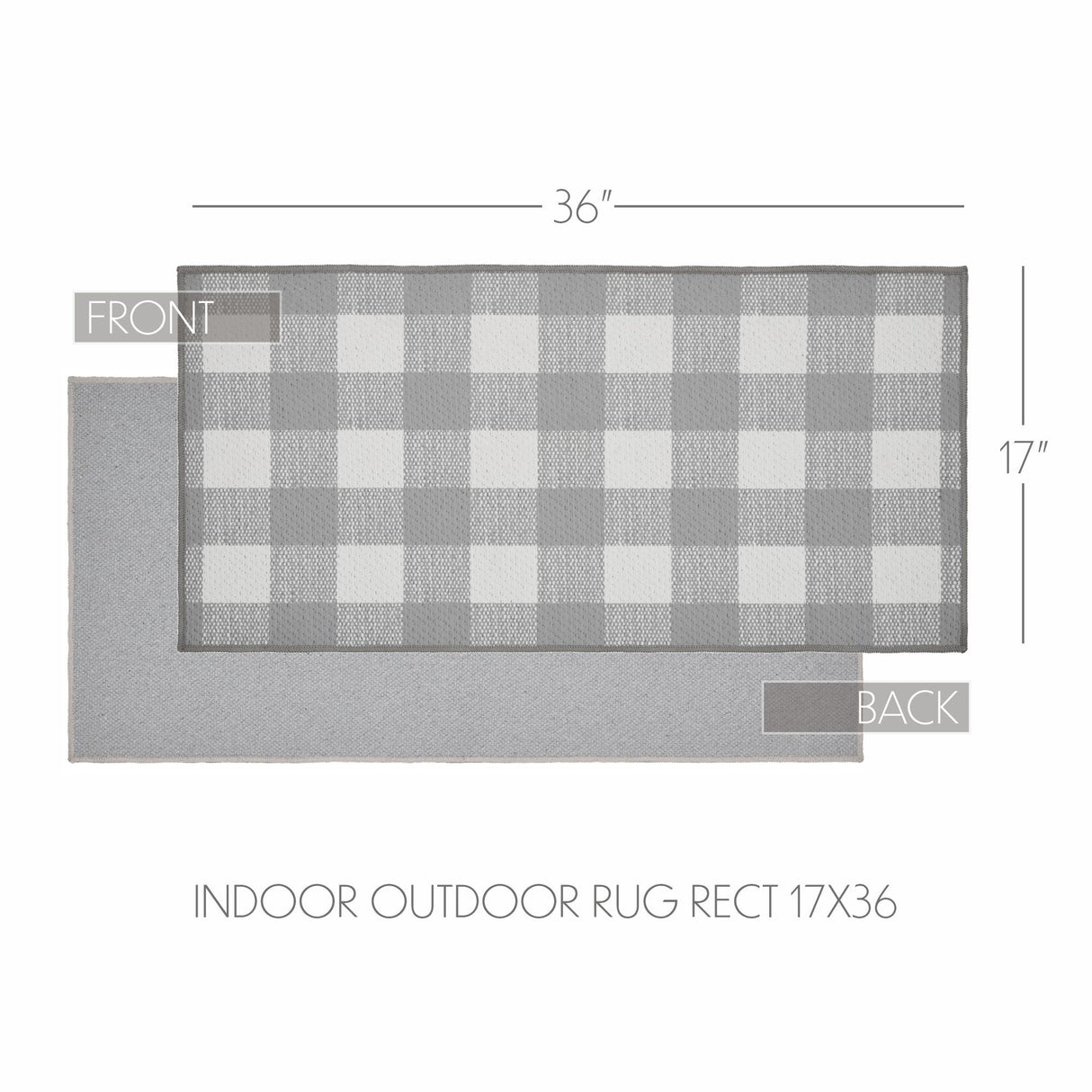 VHC Brands Annie Buffalo Check Ash Gray 2 Piece Rug Set, 17x36 and 17x48