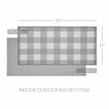 VHC Brands Annie Buffalo Check Ash Gray 2 Piece Rug Set, 17x36 and 17x48