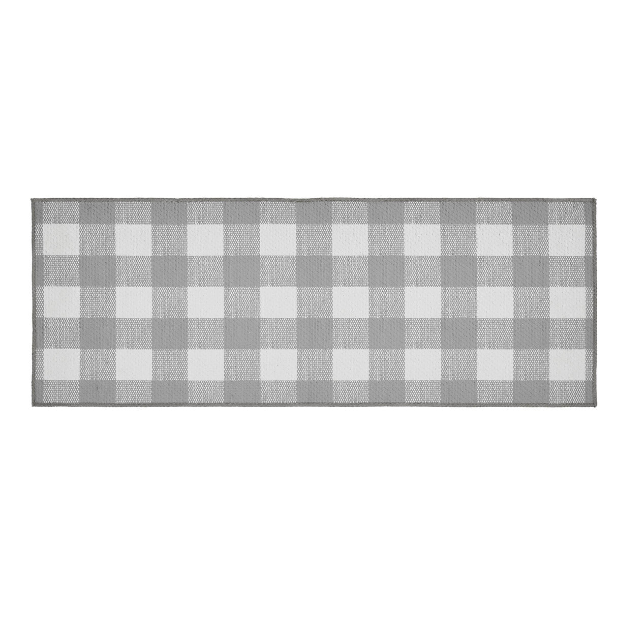 VHC Brands Annie Buffalo Check Ash Gray 2 Piece Rug Set, 17x36 and 17x48