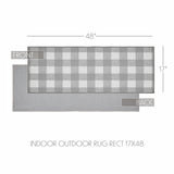 VHC Brands Annie Buffalo Check Ash Gray 2 Piece Rug Set, 17x36 and 17x48