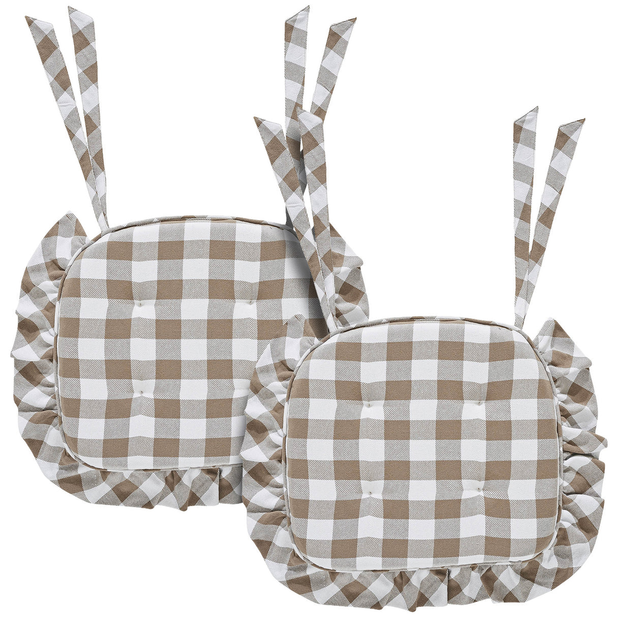 Annie Buffalo Check Ruffled Chair Pad 16.5x18