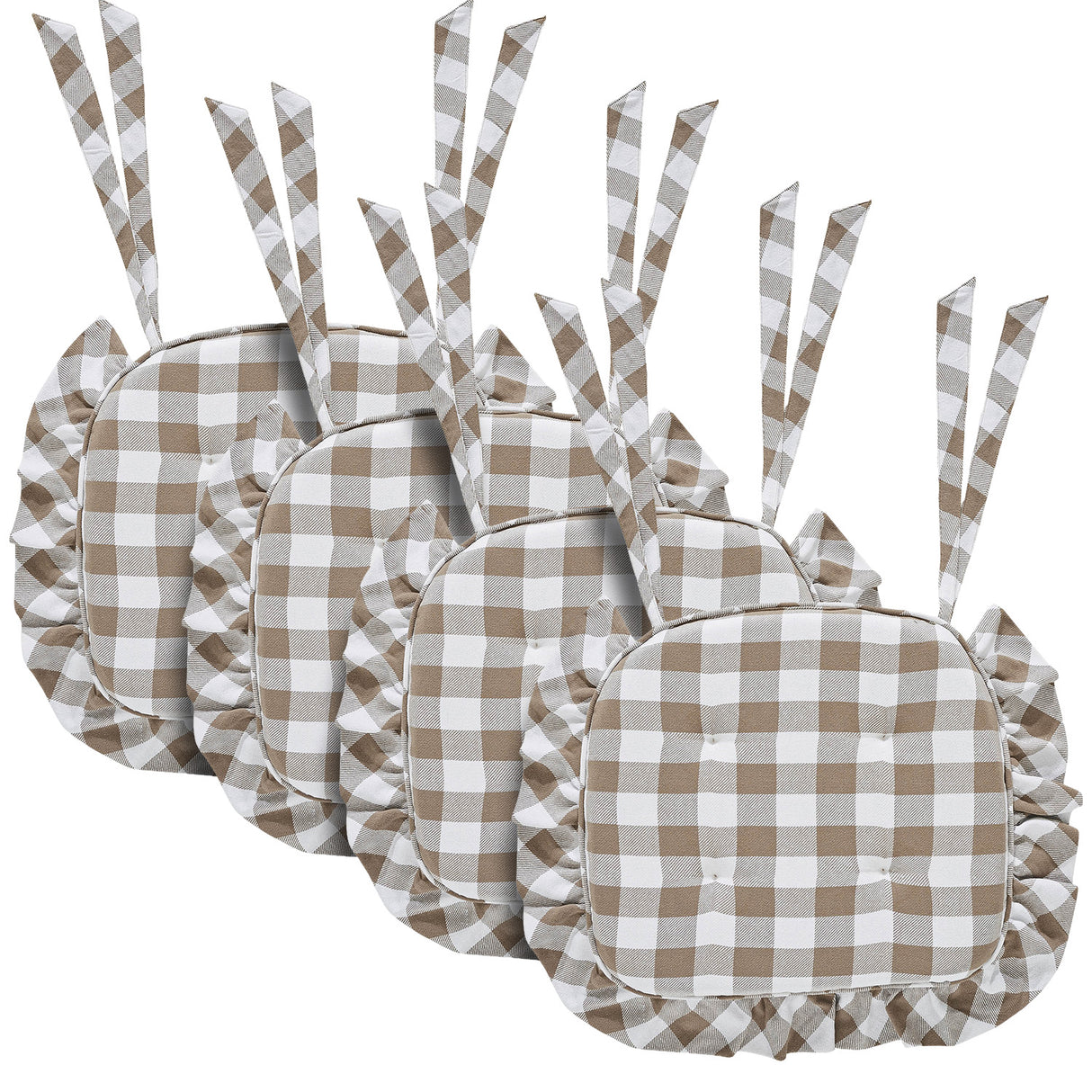 Annie Buffalo Check Ruffled Chair Pad 16.5x18