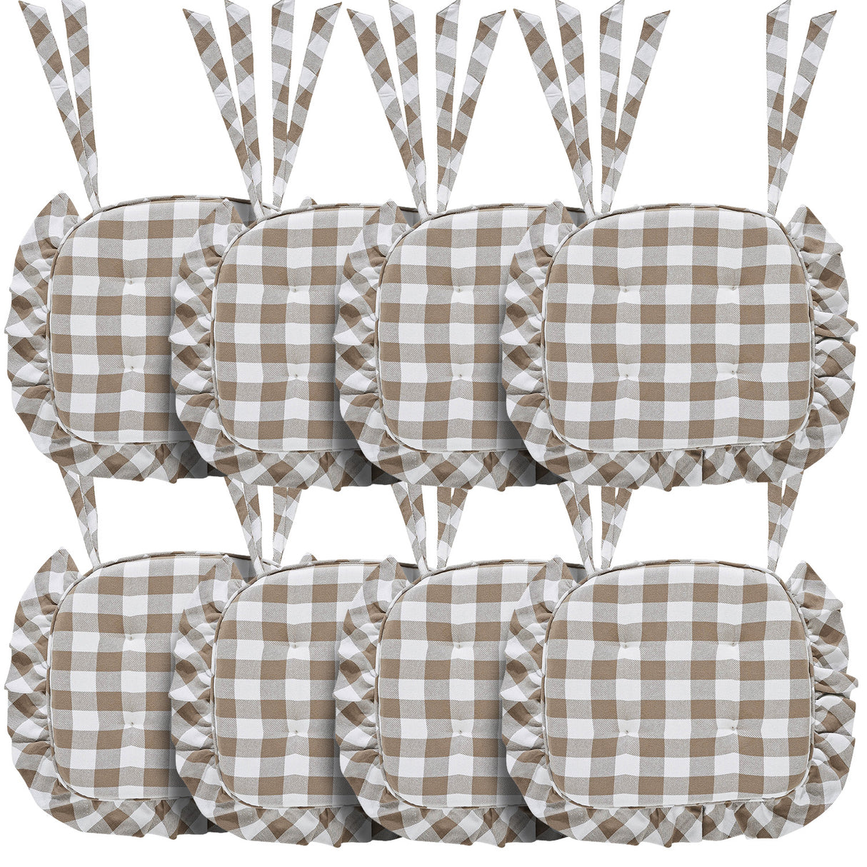 Annie Buffalo Check Ruffled Chair Pad 16.5x18