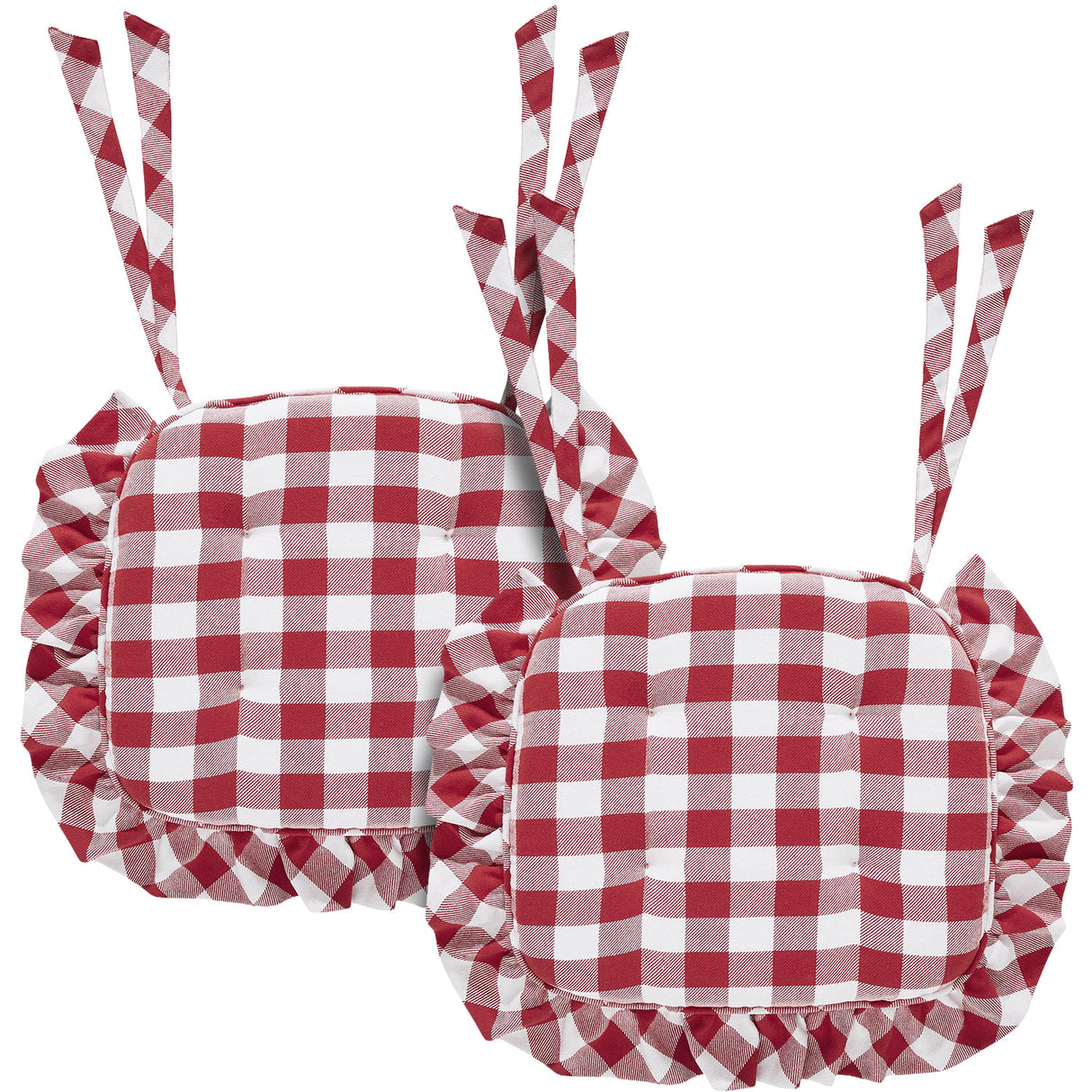 Annie Buffalo Check Ruffled Chair Pad 16.5x18
