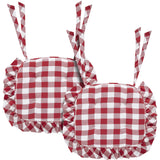 Annie Buffalo Check Ruffled Chair Pad 16.5x18