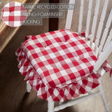 Annie Buffalo Check Ruffled Chair Pad 16.5x18
