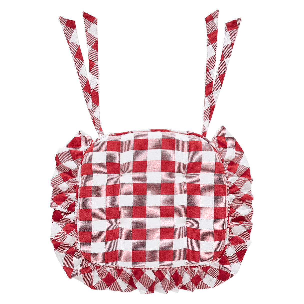 Annie Buffalo Check Ruffled Chair Pad 16.5x18