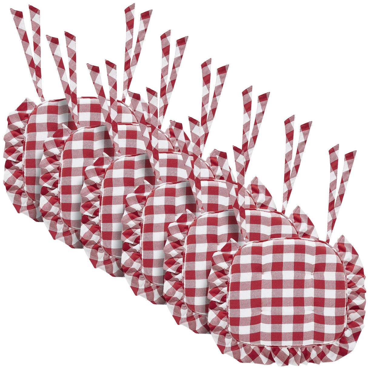 Annie Buffalo Check Ruffled Chair Pad 16.5x18