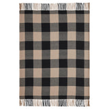 Black Check Woven Throw 50x60