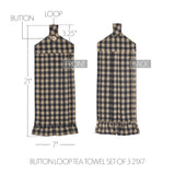 VHC Brands Black Check 7PC Set 2 Oven Mitt 2 Pot Holder and 3 Tea Towels