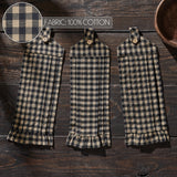 VHC Brands Black Check 7PC Set 2 Oven Mitt 2 Pot Holder and 3 Tea Towels