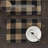 Placemat 13x19 Set of 2, Cotton Dining Room, Kitchen Placemat, Dining Table Placemats, Place Mat, Black Check Collection, Rectangle 13x19, Country Black, 4 Pack 8 Pack