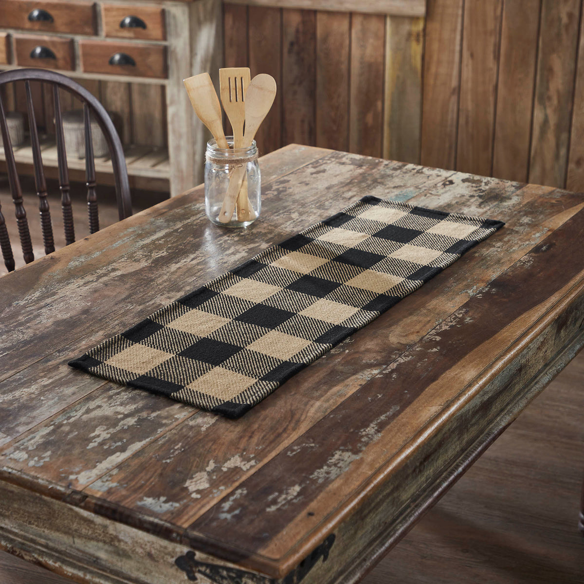Black Check Runner 12x36 – VHC Brands Home Decor