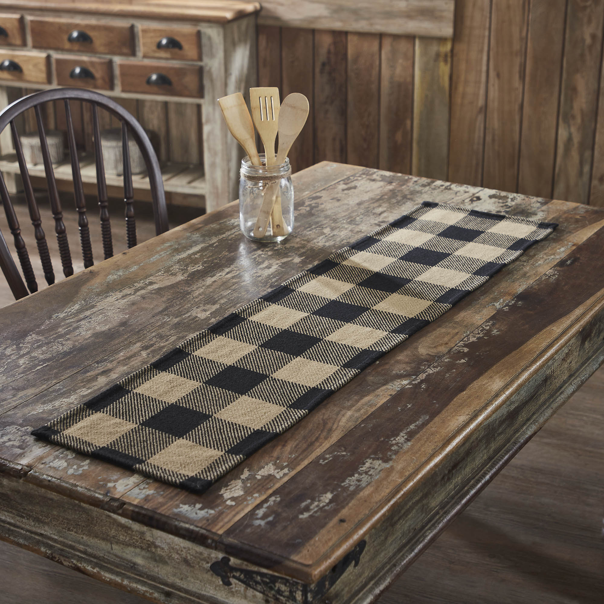 84755-Black-Check-Runner-12x48