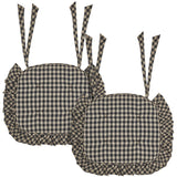 Black Check Ruffled 16.5x18 Inch Chair Pad