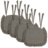 Black Check Ruffled 16.5x18 Inch Chair Pad