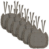 Black Check Ruffled 16.5x18 Inch Chair Pad