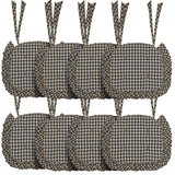 Black Check Ruffled 16.5x18 Inch Chair Pad