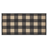 VHC Brands Black Check 2 Piece Rug Set, 17x36 and 17x48