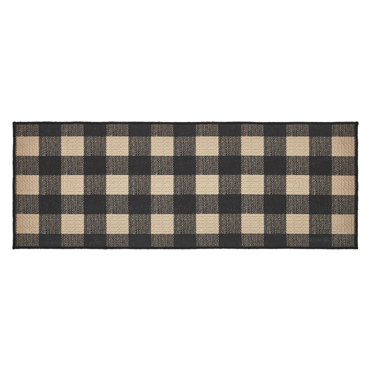 VHC Brands Black Check 2 Piece Rug Set, 17x36 and 17x48