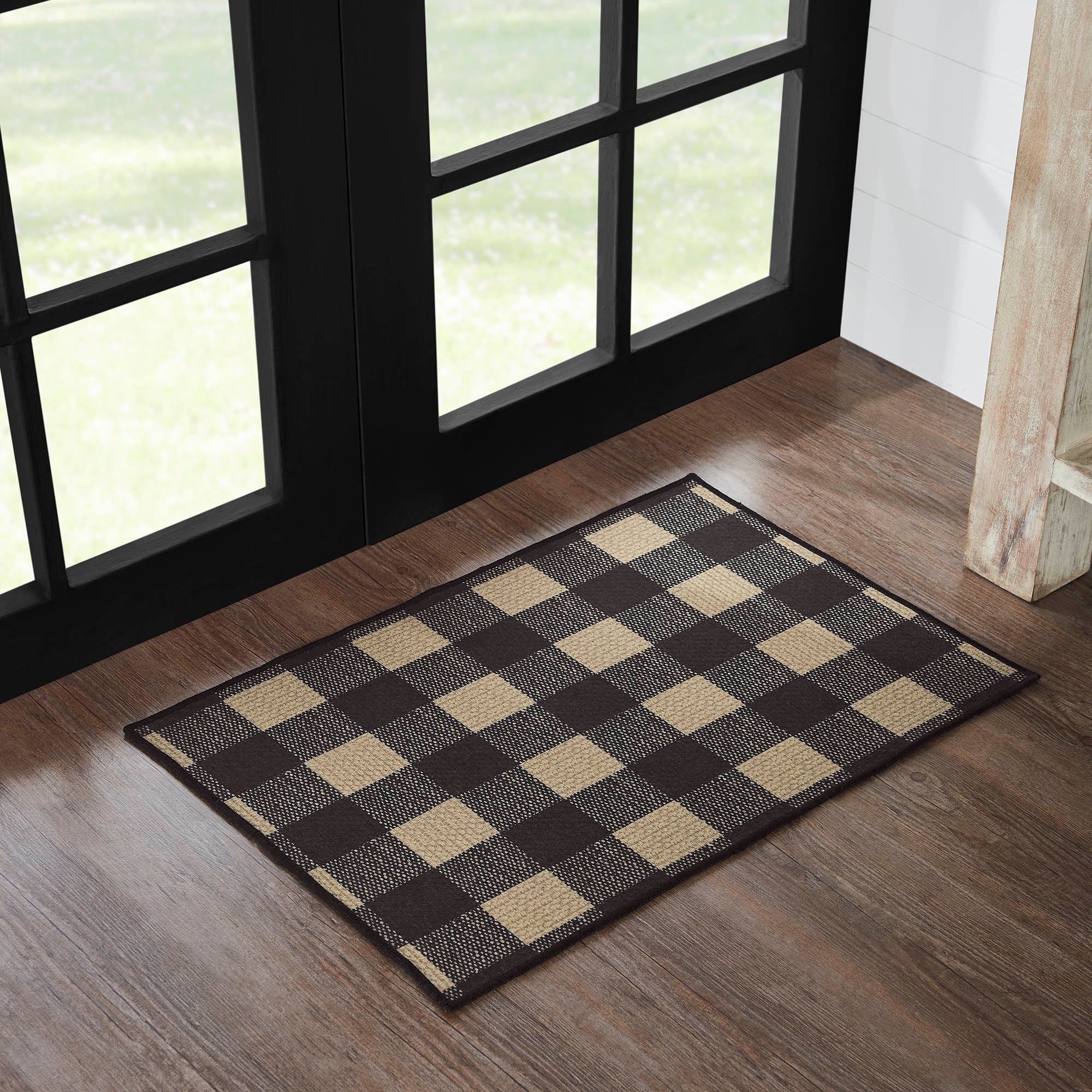 Black Check Polyester Rug Rect 20x30 – VHC Brands Home Decor