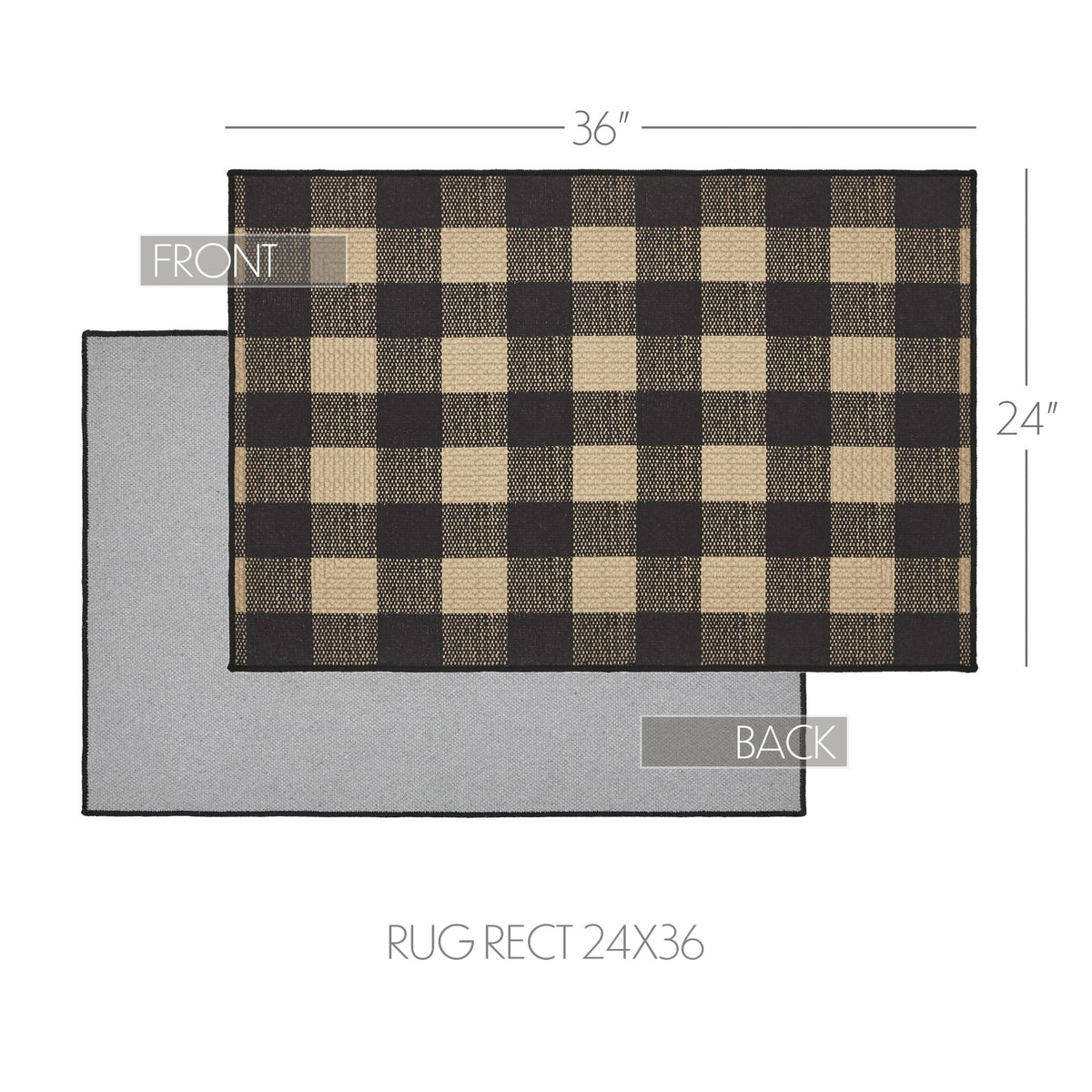 24x35 Rug Black Check Polyester Rug Rect 24x36 – VHC Brands Home Decor