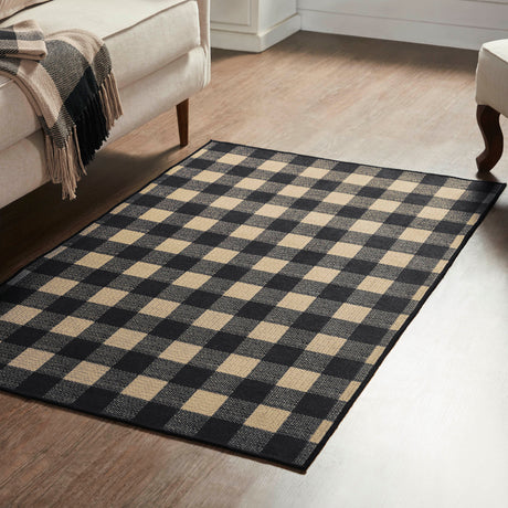 84763-Black-Check-Indoor/Outdoor-Rug-Rect-36x60-image-2