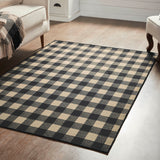 84764-Black-Check-Indoor/Outdoor-Rug-Rect-48x72-image-2