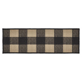 Black Check Polyester Stair Tread Rect Latex 8.5x27, Set of 7