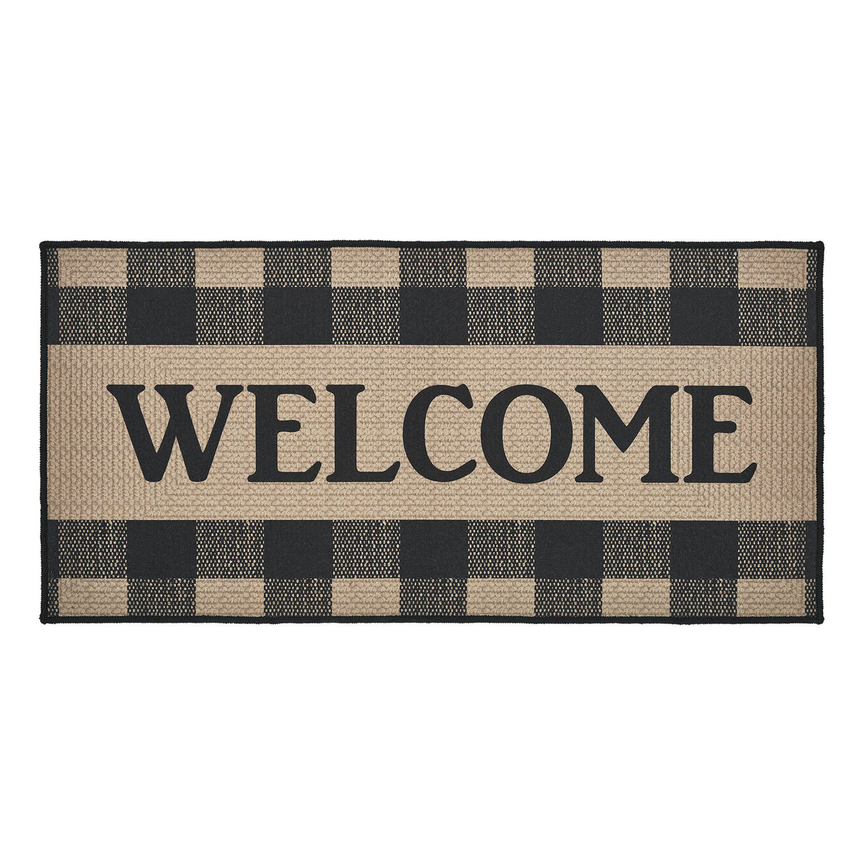 84767-Black-Check-Welcome-Indoor/Outdoor-Rug-Rect-17x36-image-3