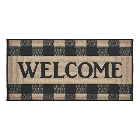 84767-Black-Check-Welcome-Indoor/Outdoor-Rug-Rect-17x36-image-3