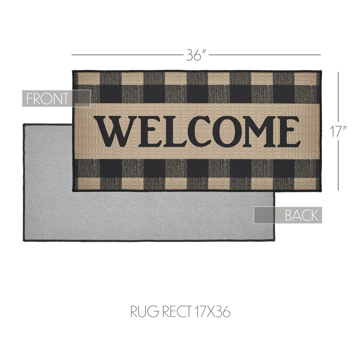 84767-Black-Check-Welcome-Indoor/Outdoor-Rug-Rect-17x36-image-6