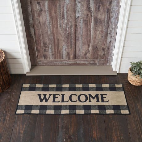 84768-Black-Check-Welcome-Indoor/Outdoor-Rug-Rect-17x48-image-2