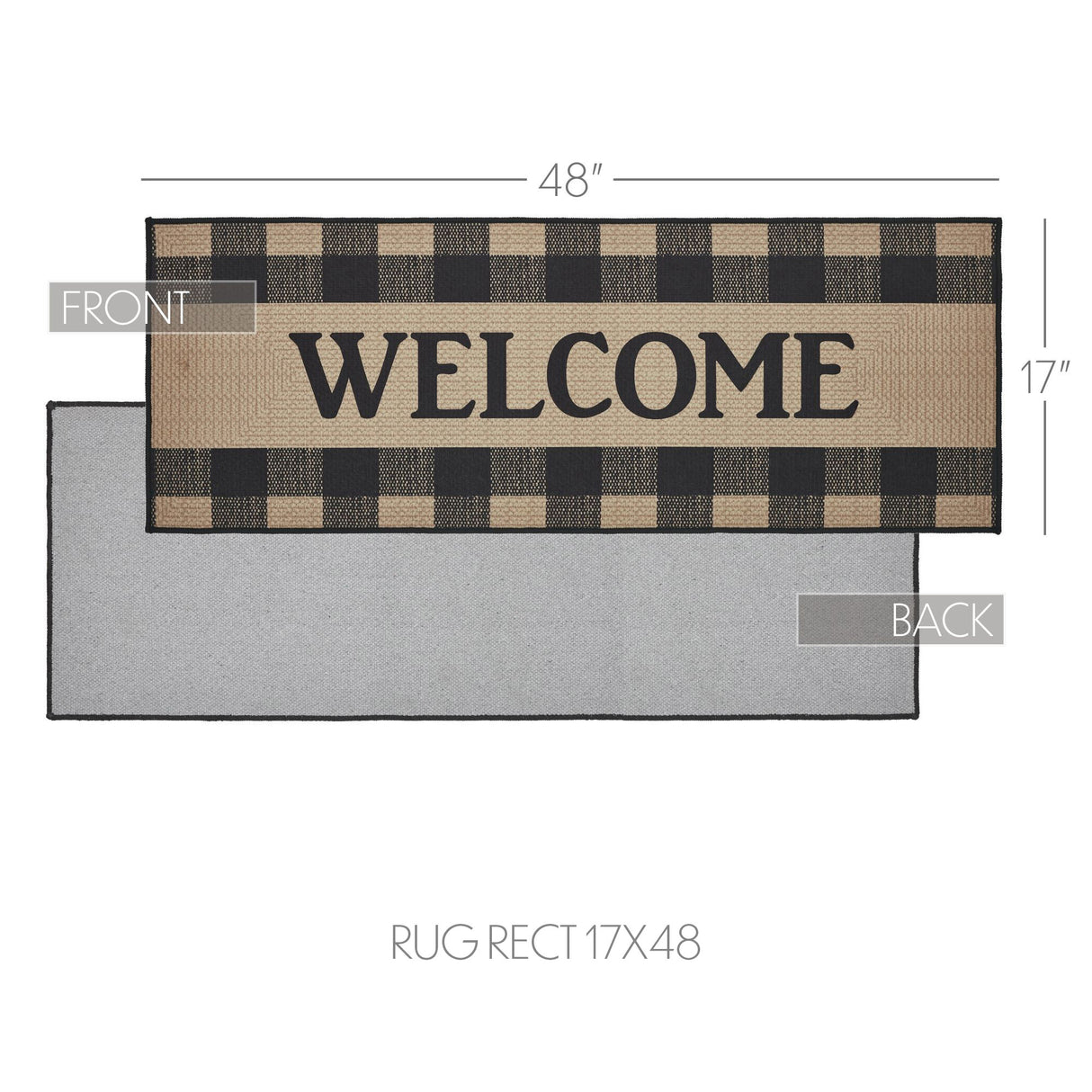 84768-Black-Check-Welcome-Indoor/Outdoor-Rug-Rect-17x48-image-6