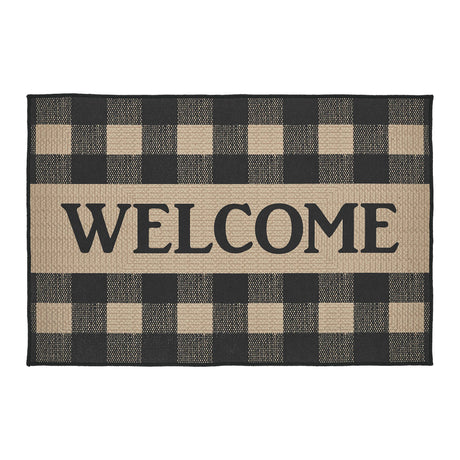 84769-Black-Check-Welcome-Indoor/Outdoor-Rug-Rect-24x36-image-3