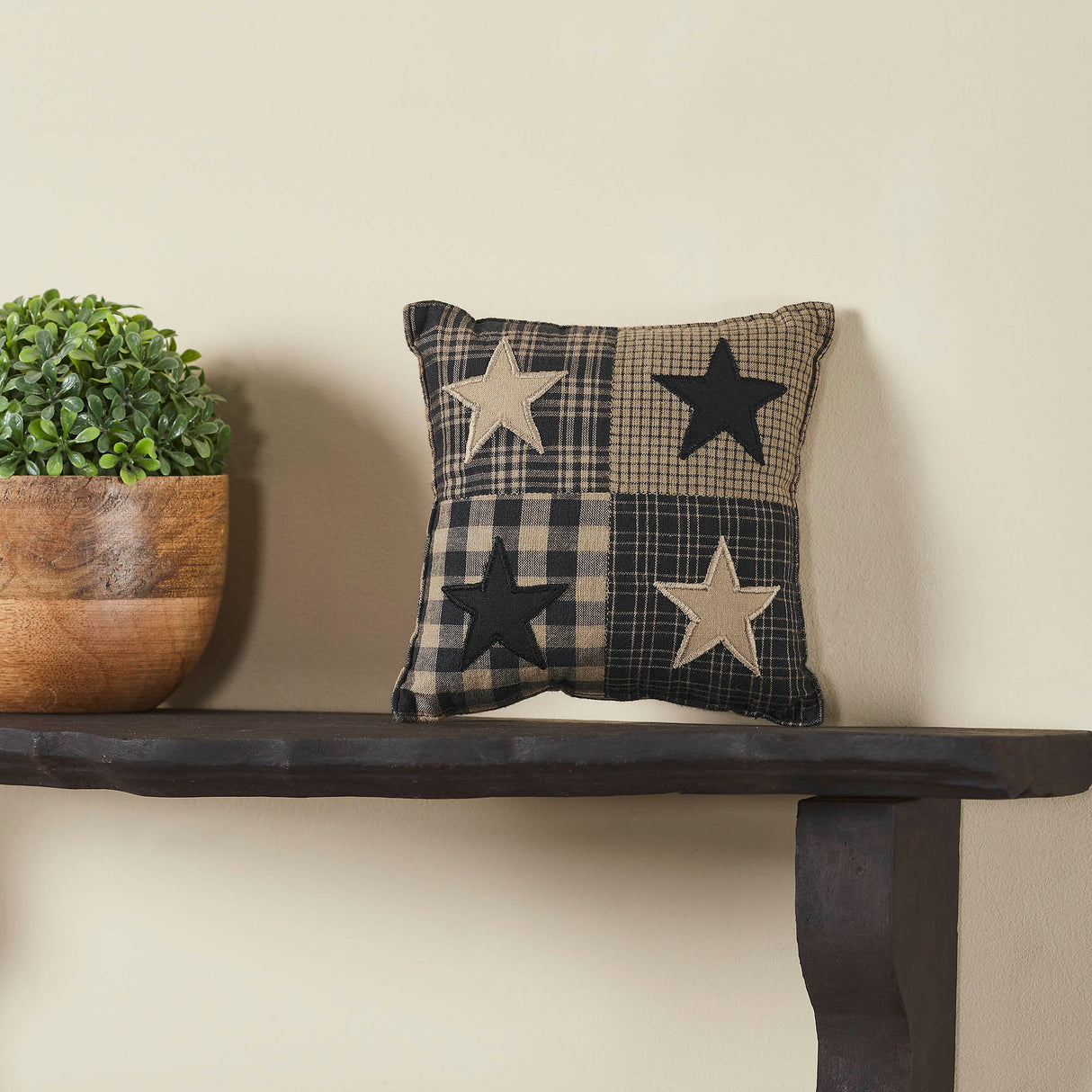 84772-Black-Check-Star-Pillow-6x6-image-2