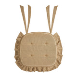Burlap Natural Ruffled Chair Pad 16.5x18