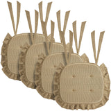Burlap Natural Ruffled 16.5x18 Inch Chair Pad