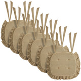 Burlap Natural Ruffled 16.5x18 Inch Chair Pad