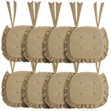Burlap Natural Ruffled 16.5x18 Inch Chair Pad