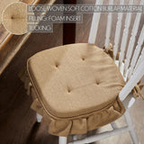 Burlap Natural Ruffled 16.5x18 Inch Chair Pad